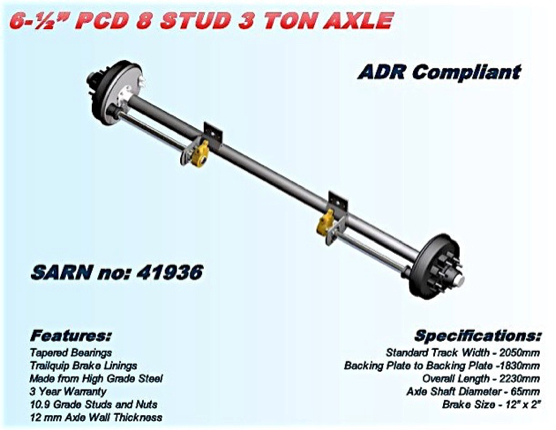 8-stud-3-tn-axle