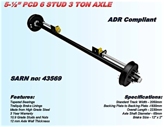 6-stud-3-tn-axle-43569